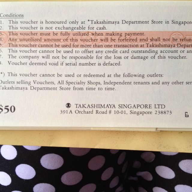 takashimaya gift voucher, entertainment 在