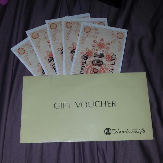 pending takashimaya gift voucher worth $50