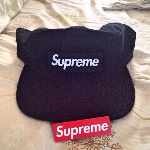 正品supreme 五分割帽(黑)