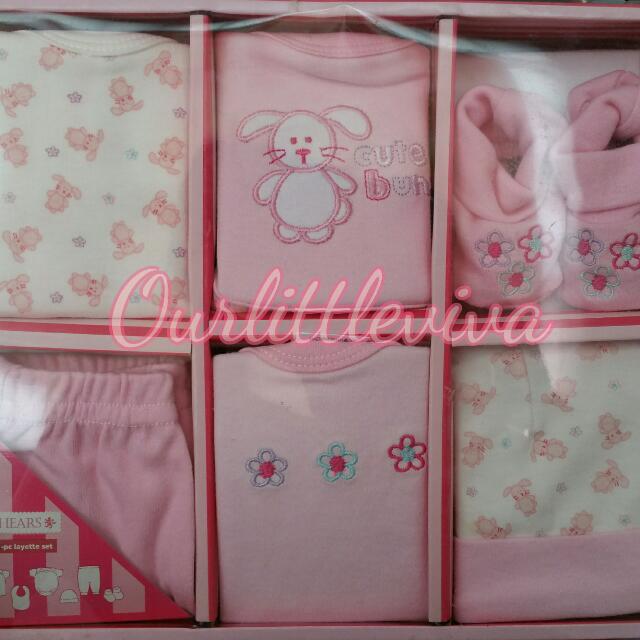 (reserved) shears 6 pcs layette baby girl gift set