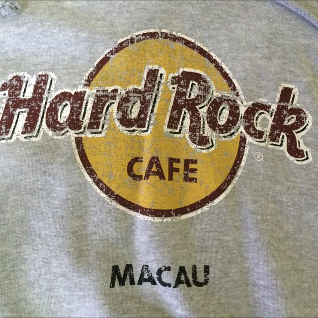 hardrockcafe衣服,hardrockcafe hard rock cafe macau pullover hoodie- size m, grey