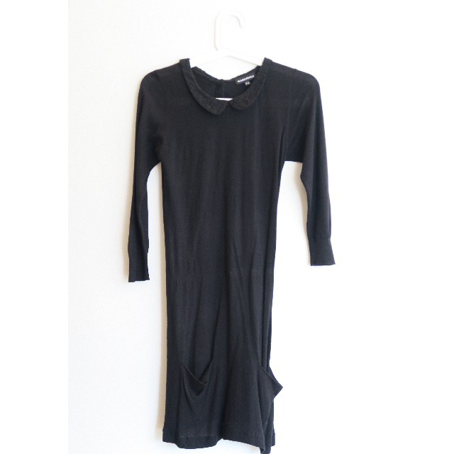 warehouse peterpan collar black dress