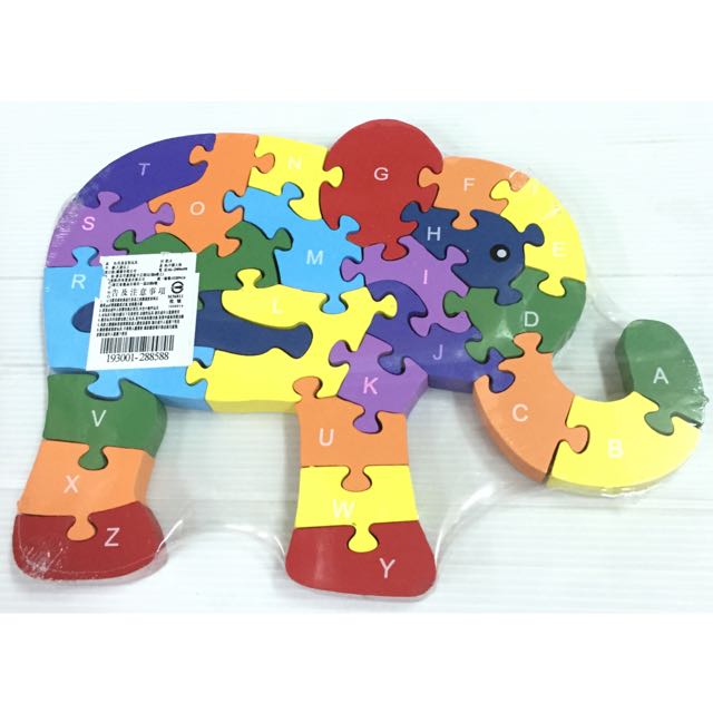 启蒙早教智力木制拼图积木/大象拼图