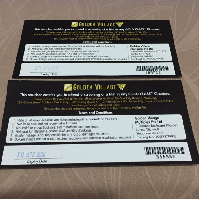 gv gold class movie gift voucher