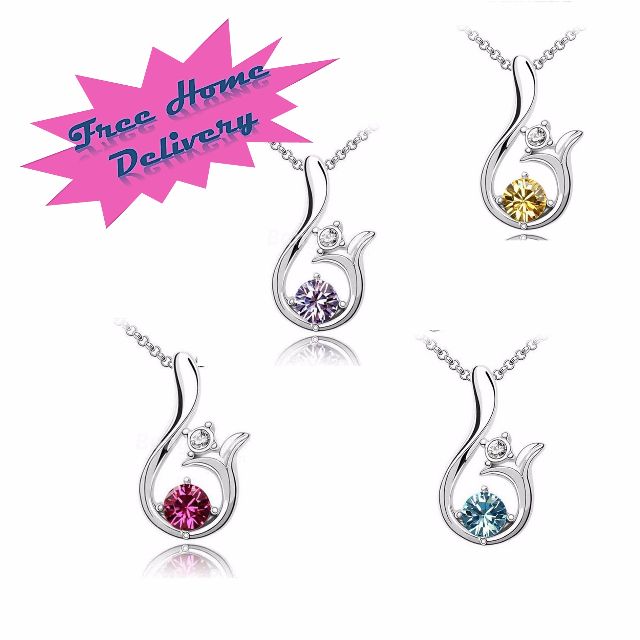 valentines day gifts - crystal lily necklace flower pendant - 4