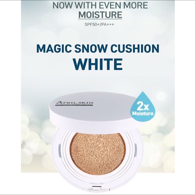 [ready stock/brand new]april skin magic snow cushion white (spf