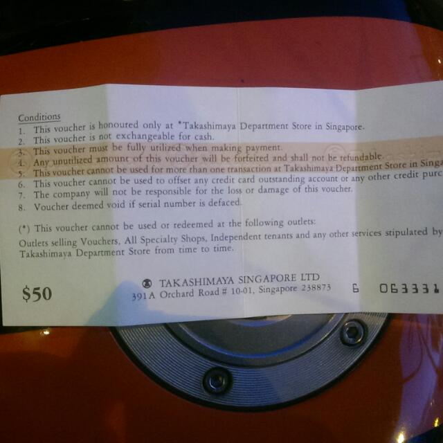 takashimaya s$50 voucher, entertainment 在