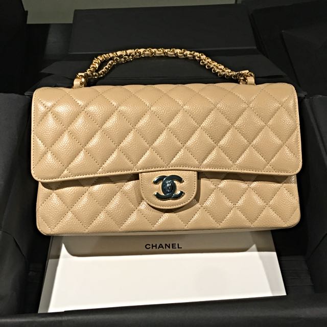 beige香奈儿,香奈儿香水 bnib chanel classic medium rare beige colour. sold out in sg!