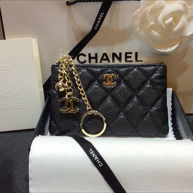 chanel caviar vip gift coin purse !