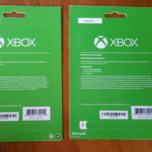 xbox gift card ( each units 43$-negotiable)- 2 units-made in