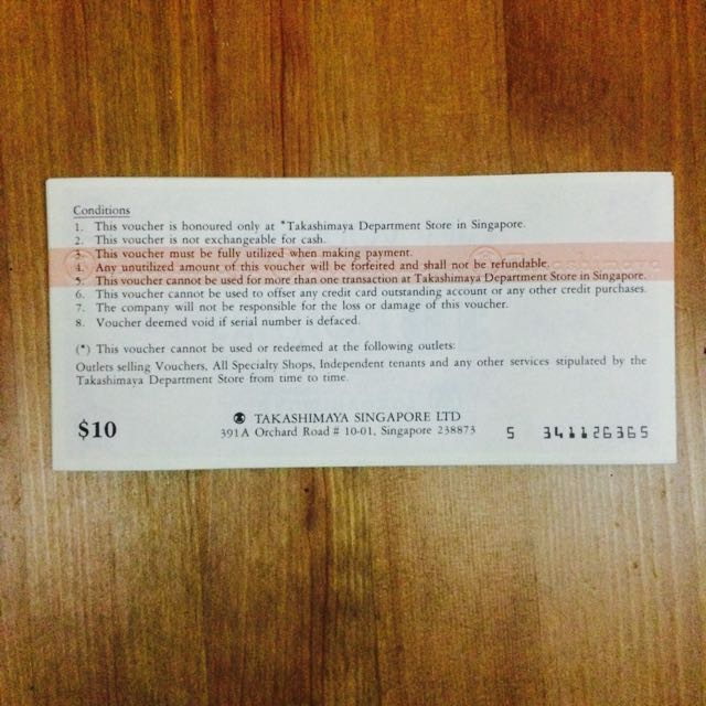 takashimaya voucher, entertainment, gift cards &