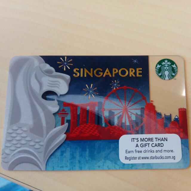 starbucks gift card merlion design