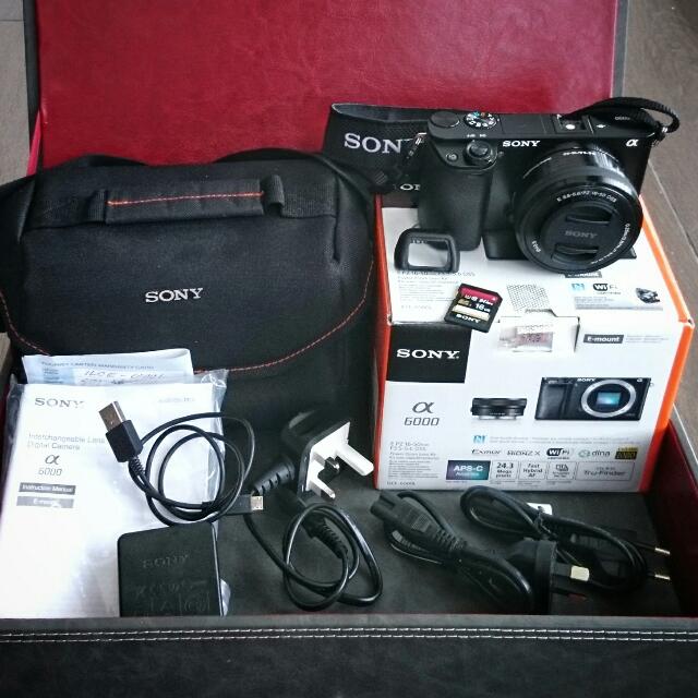 sony alpha a6000 camera kit set (ilce-6000   selp1650)