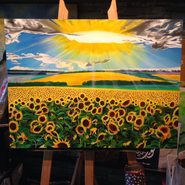 sunflower painting on canvas