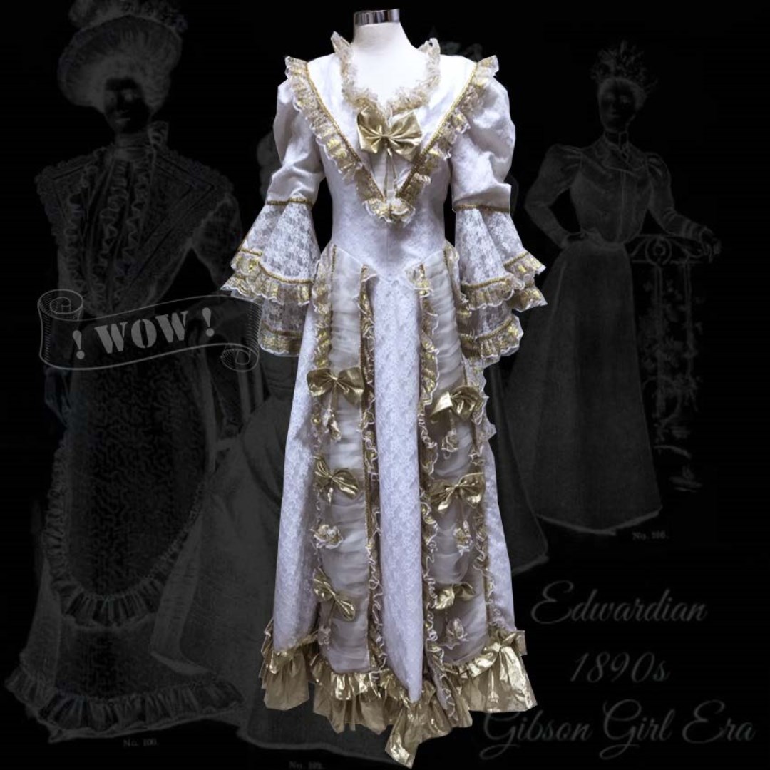 婚纱礼服 租/售 自助婚纱wow巴洛克维多莉亚1金色白色全蕾丝古典礼服