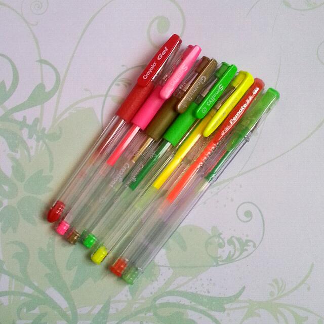 used various coloured gel pens