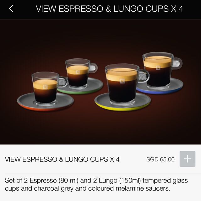 nespresso espresso and lungo cups set