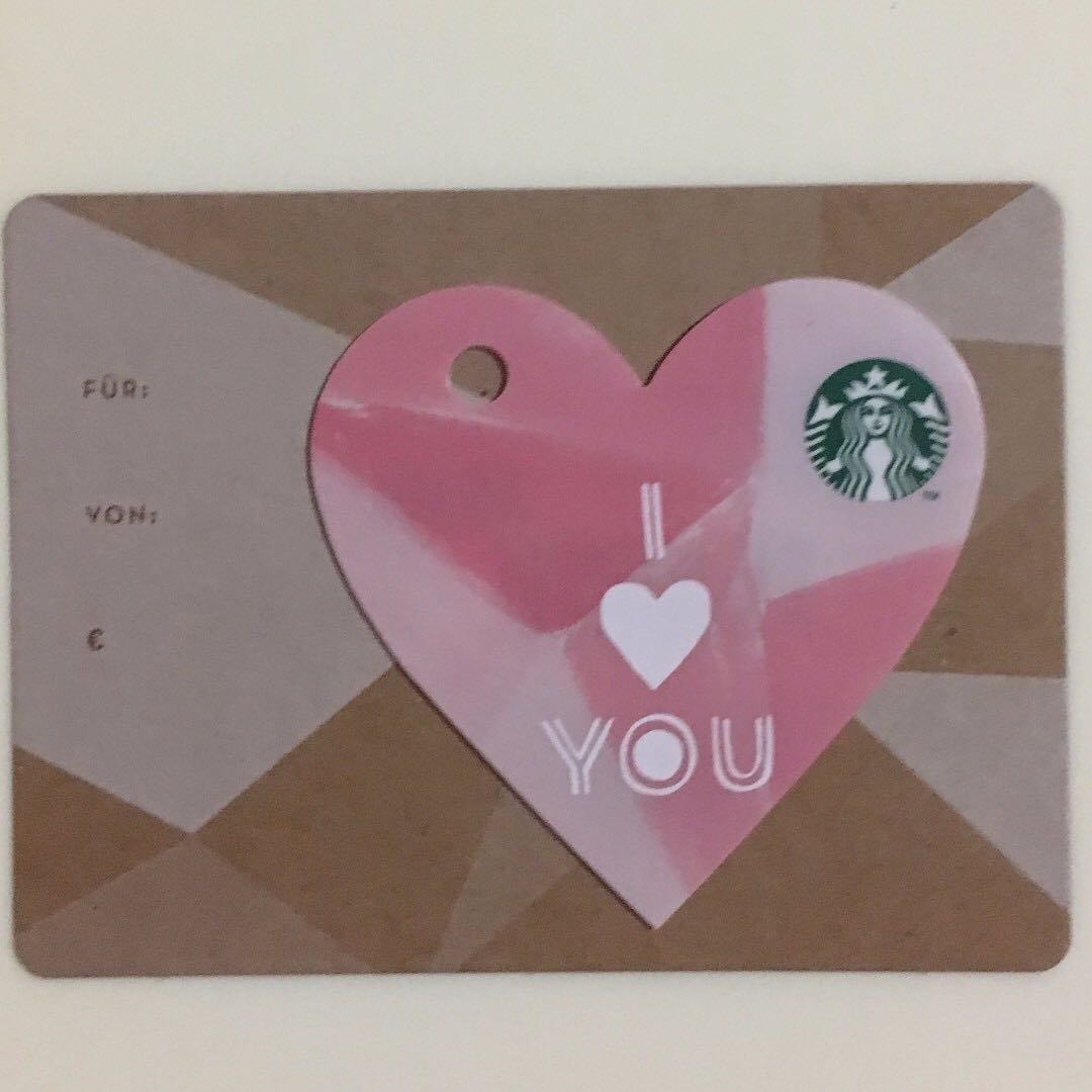 2015 starbucks heart shaped gift card - i love you in germany