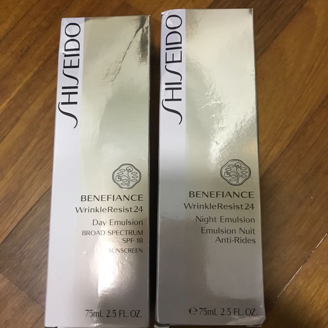 benefiance,wrinkleresist24资生堂 shiseido benefiance wrinkle resist 24 day and night emulsion set