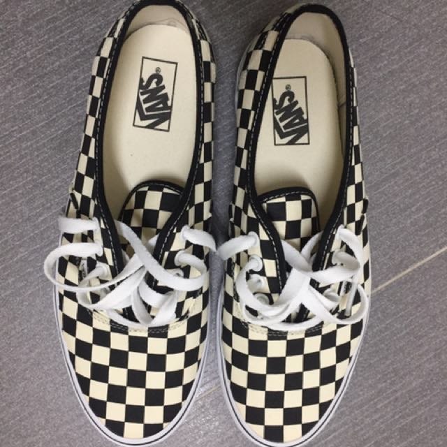 vans 旗盘格 鞋带款