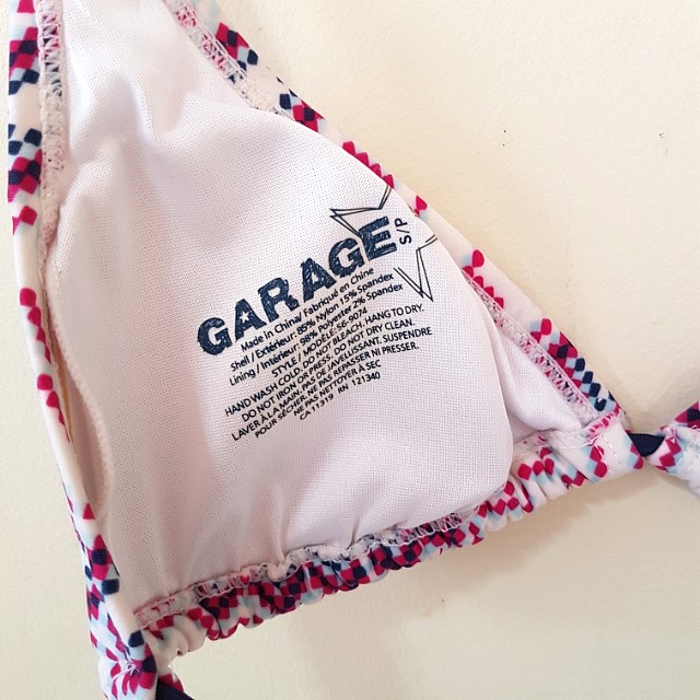 Printed Self Tie String Bikini Top Women S Fashion Swimwear Bikinis Swimsuits On Carousell