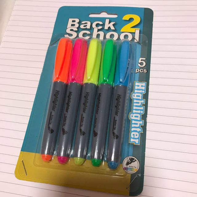 全新 萤光笔 highlight pen 5支装