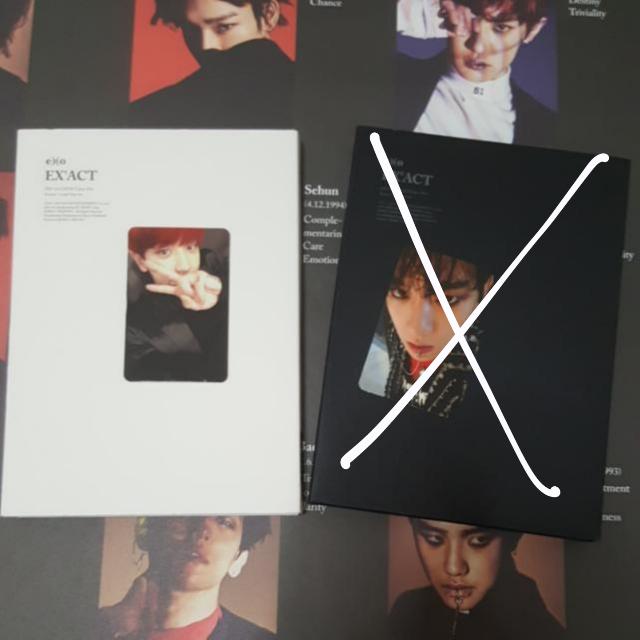 exo exact korean album   posters   baekhyun & chanyeol photocard