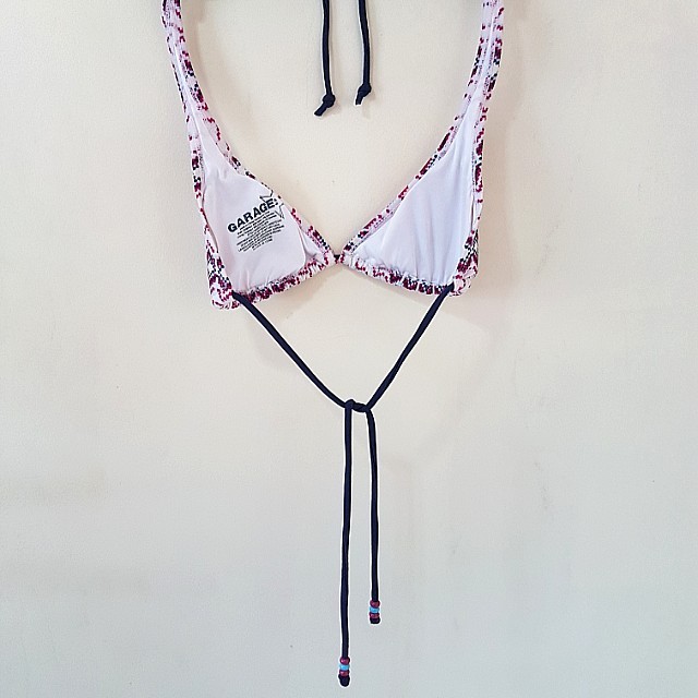 Printed Self Tie String Bikini Top Women S Fashion Swimwear Bikinis Swimsuits On Carousell