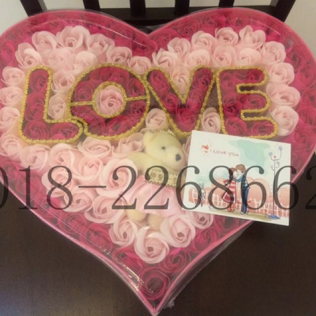 valentines gift or christmas gift - rose soap flower