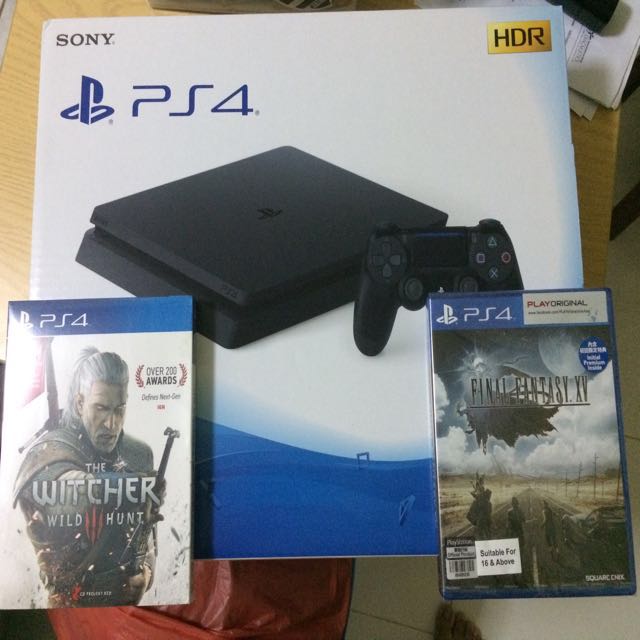bnib ps4 slim 500gb (local set) with 2 new games