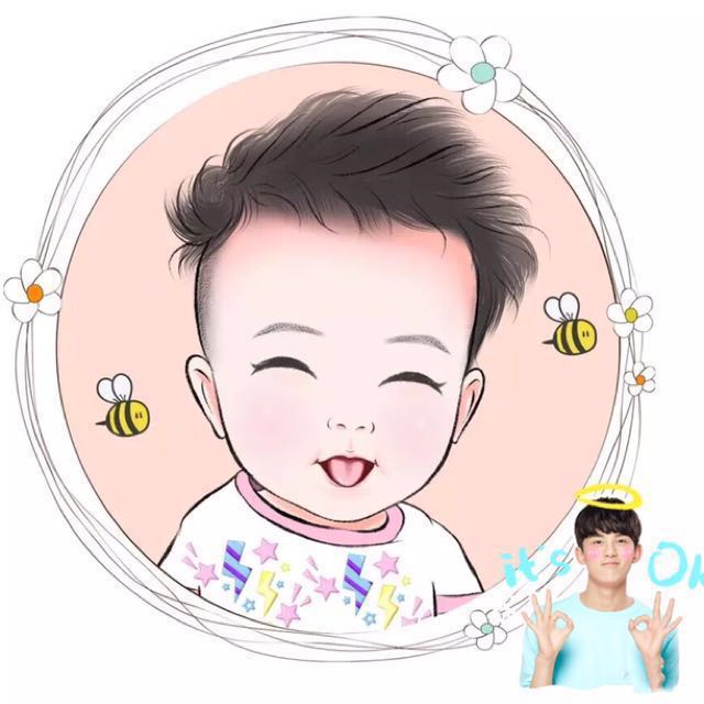 q版 cute baby design 婴儿bb 卡通肖像插画设计