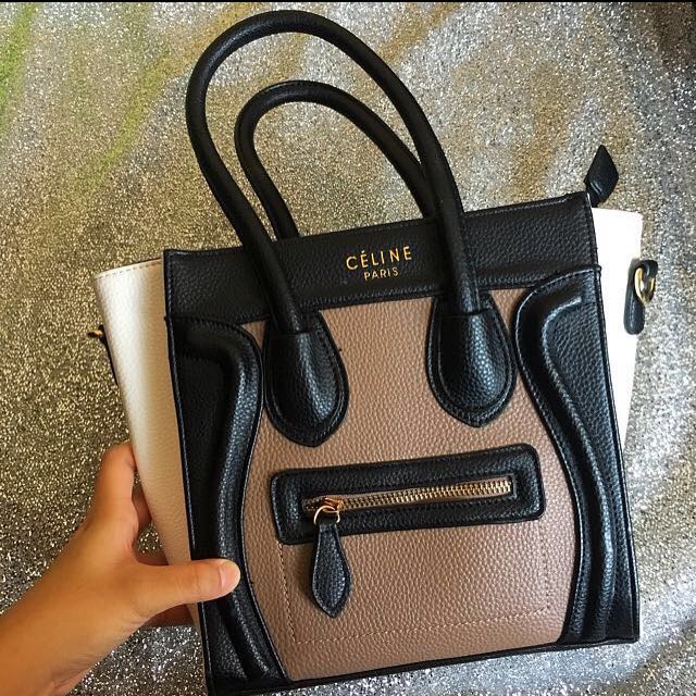 celine paris black/white handbag (inspired)