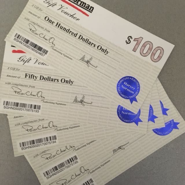 $300 harvey norman vouchers