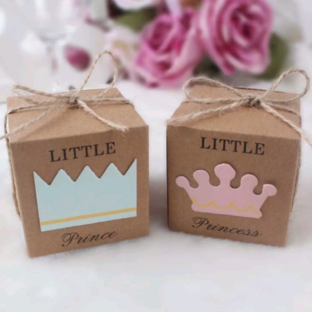 baby shower birthday gift kraft box party wedding favors