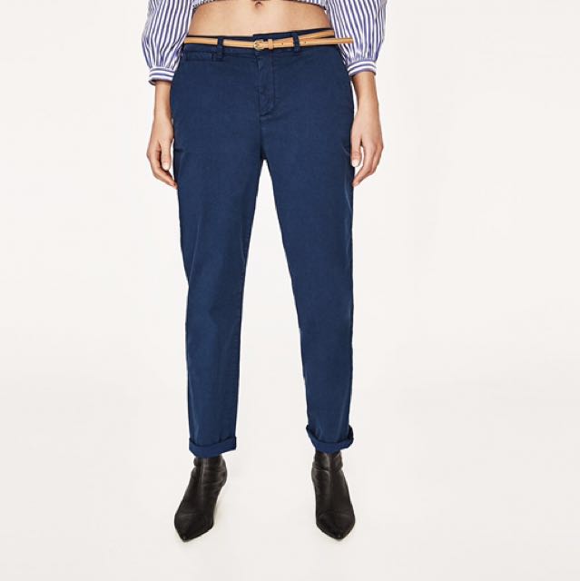 zara 系腰带休闲裤