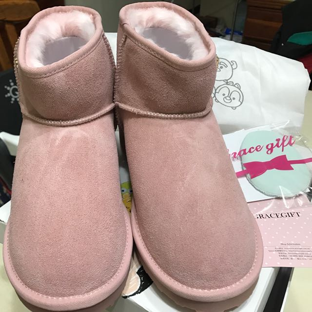 grace gift tsum tsum系列粉色雪鞋