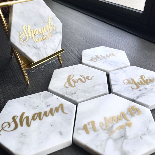 marble coasters bridesmaids gifts housewarming presents wedding