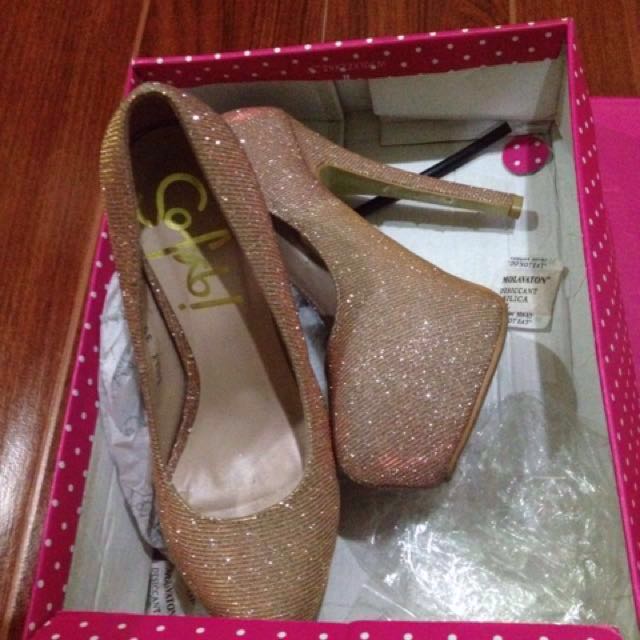 Sofab Nude Sparkly Heels Women S Fashion Footwear Heels On Carousell