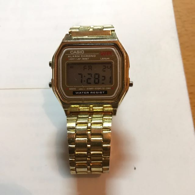 casio a159w 金色 复古表 跳字表韩款