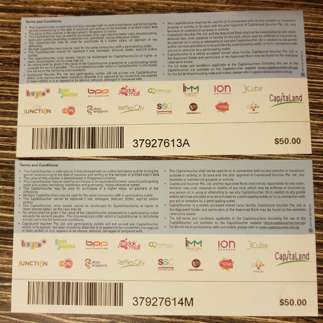 capital vouchers @ 6% discount