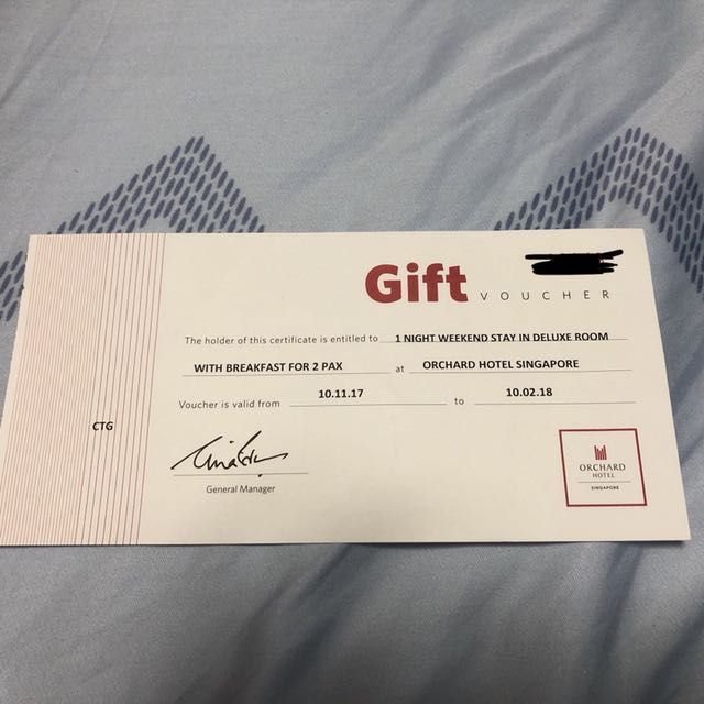 3 feb orchard hotel voucher with breakfast for 2