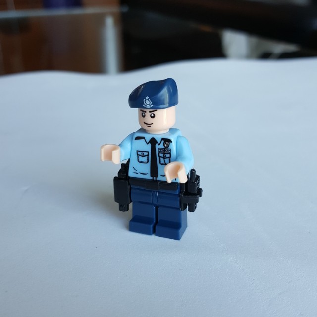 香港警察蓝帽子人仔连配件(乐高lego规格)