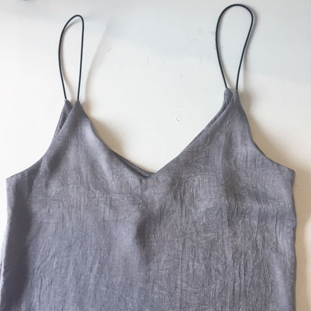 silvery grey top