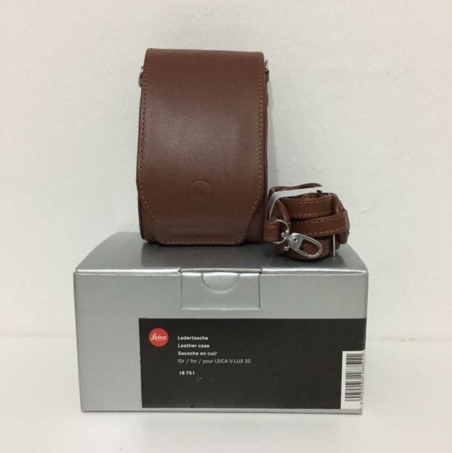 bnib: 18751 leica v-lux 30 leather case - brown