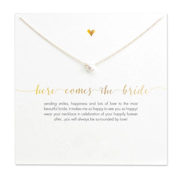 the bride classic pearl of love pendant necklace bridal gift
