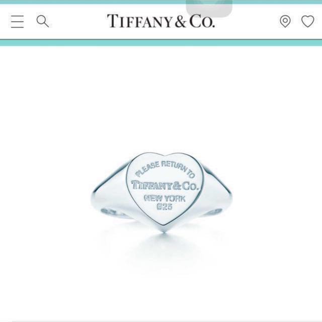 tiffany第五大道限量爱心印章戒指