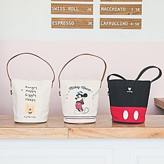 gracegift ☆disney☆ casual canvas cylinder bag  instockmickey