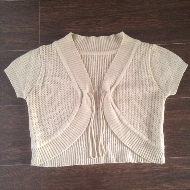 Knit Nude Bolero Outer Fesyen Wanita Pakaian Wanita Di Carousell