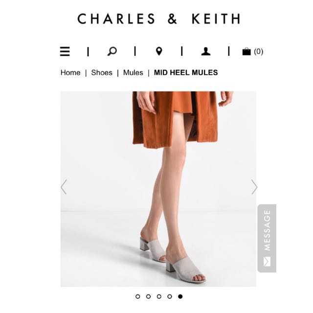 charles and keith mid heel mules