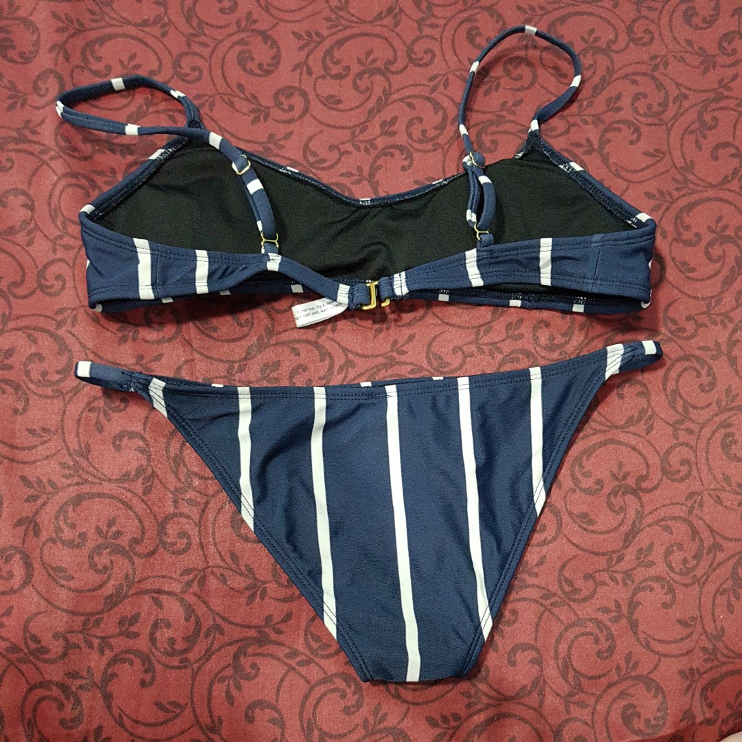 Eighth Mermaid Cooper Bikini Navy Striped Women S Fashion Tops